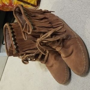 Ash fringed booties size 8